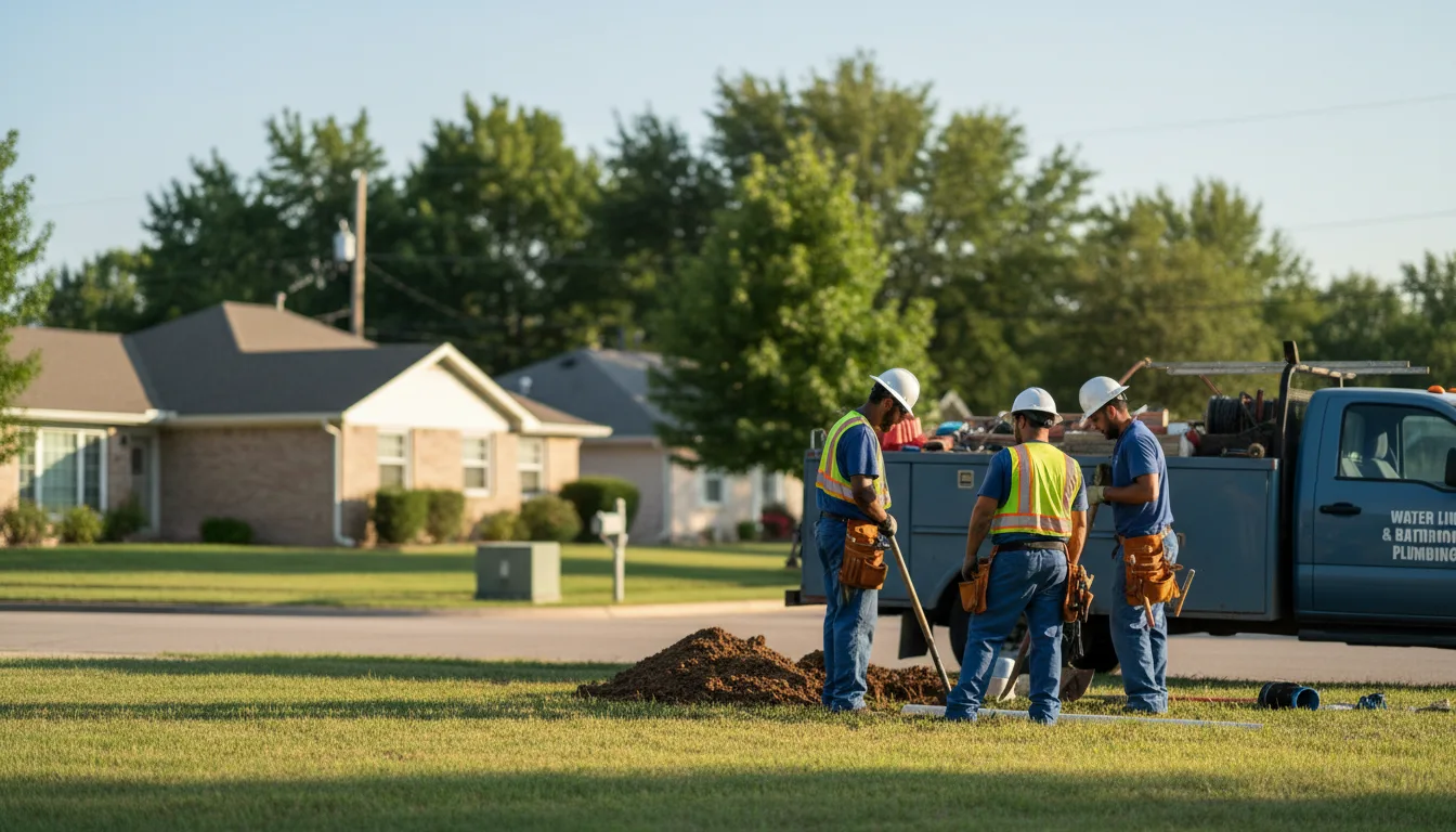 Residential water line and bathroom plumbing service in Pioneer, OH